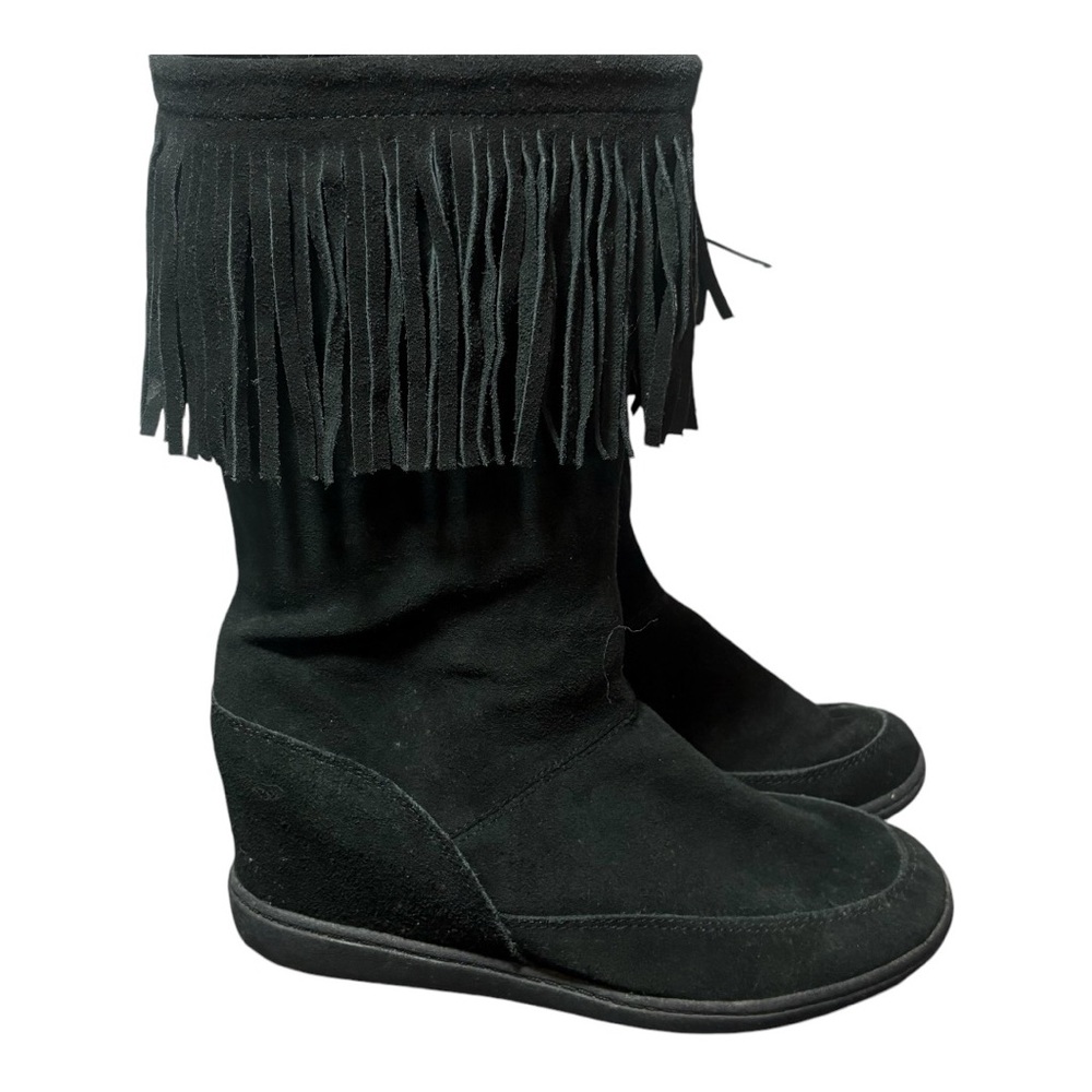 SKECHERS SKCH+3 Suede Fringed Hidden Wedge Boots